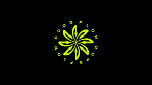 Good Flow Milano logo in its round version, in yellow fluo colour against a black background