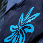 Load image into Gallery viewer, Good Flow Milano black t-shirt with logo in blue at the front
